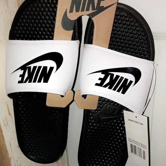 Nike Shoes Mens White Black Nike Slides Poshmark